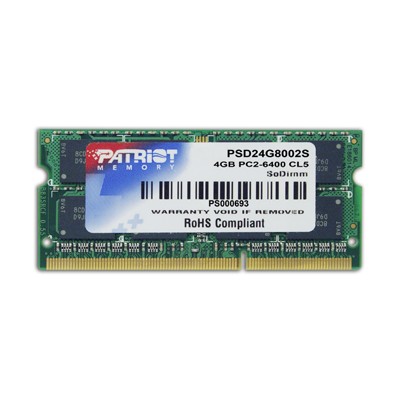 оперативная память Patriot SODIMM DDR3 2048Mb PC-6400 1333MHz