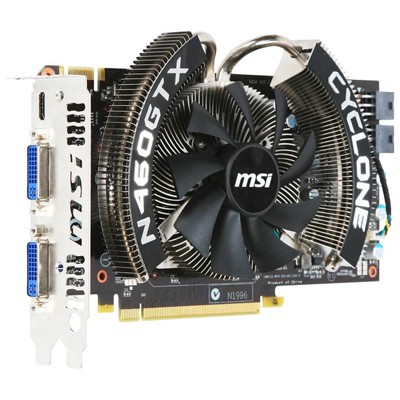 видеокарта PCI-Ex 1024Mb MSI N460GTX-1GD5/OC CYCLONE