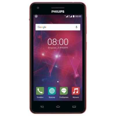 смартфон Philips Xenium V377 Black-Red