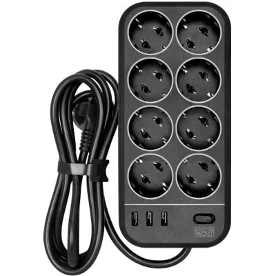 сетевой фильтр PowerCom SP-08 USB03AB 1.8m