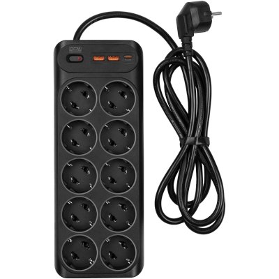 Сетевой фильтр PowerCom SP-10 USB2A1СB 1.8м