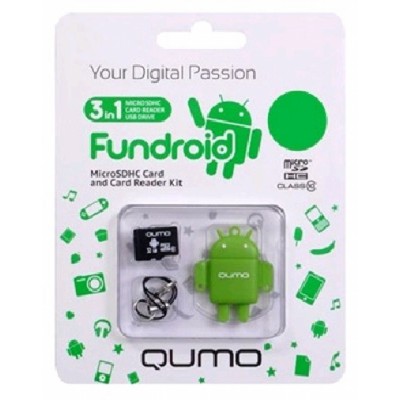 карта памяти Qumo 8GB QM8GCR-MSD10-FD-GRN