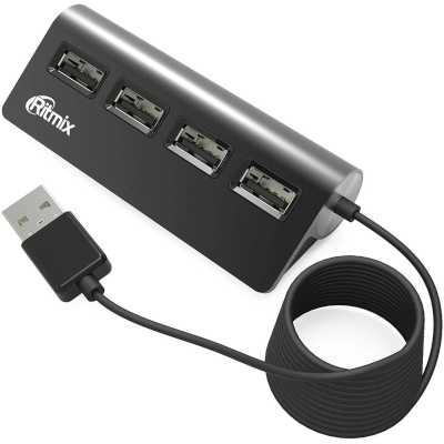 Разветвитель USB Ritmix CR-2400 Black