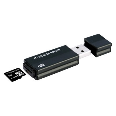 флешка Silicon Power 4GB Ultima 155+microSDHC cardreader