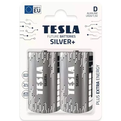 Батарейки Tesla D Silver+ 8594183392387