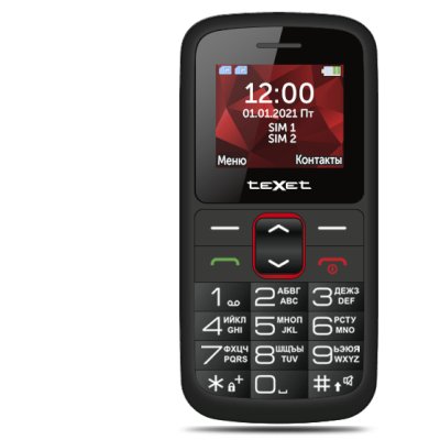 мобильный телефон Texet ТМ-B217 Black-Red
