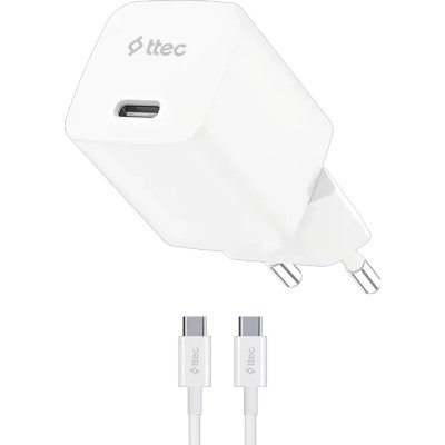 сетевое зарядное устройство TTEC SmartCharger GAN 20W White 2SCG20CB