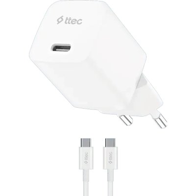 сетевое зарядное устройство TTEC SmartCharger GAN 30W White 2SCG30CB