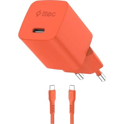 Сетевое зарядное устройство TTEC SmartCharger GAN 45W Neon Orange 2SCG45CNT
