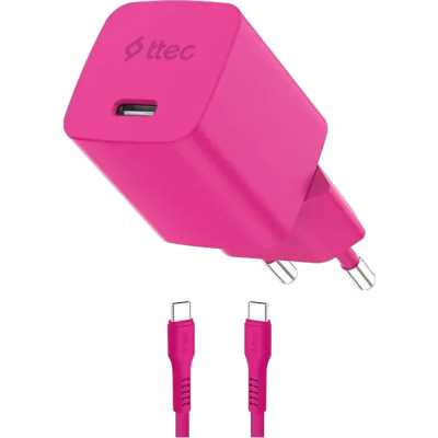 сетевое зарядное устройство TTEC SmartCharger GAN 45W Neon Pink 2SCG45CNP