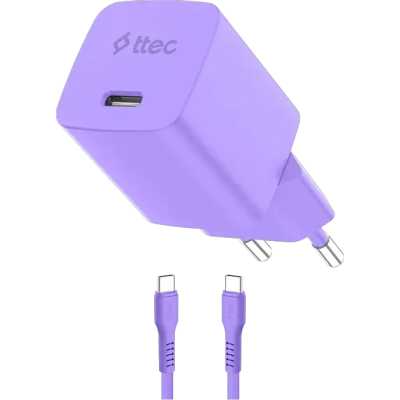 Сетевое зарядное устройство TTEC SmartCharger GAN 45W Neon Purple 2SCG45CNMR