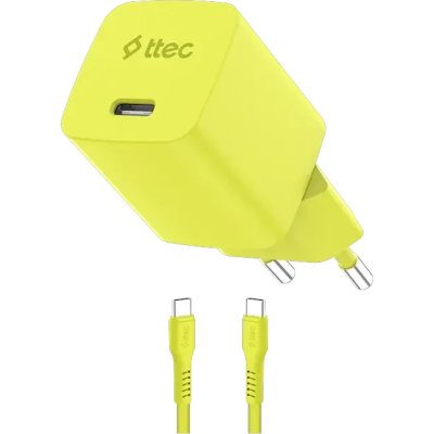 Сетевое зарядное устройство TTEC SmartCharger GAN 45W Neon Yellow 2SCG45CNS