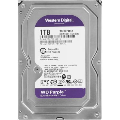 Жесткий диск WD Purple 1Tb WD10PURZ