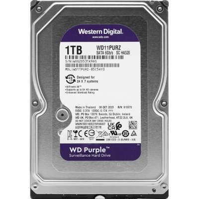 жесткий диск 3.5 western digital wd purple 1 тб sata iii 64 mb 5400 rpm wd11purz оригинал
